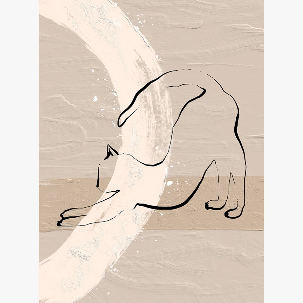 Affiche « Chat minimaliste » au trait