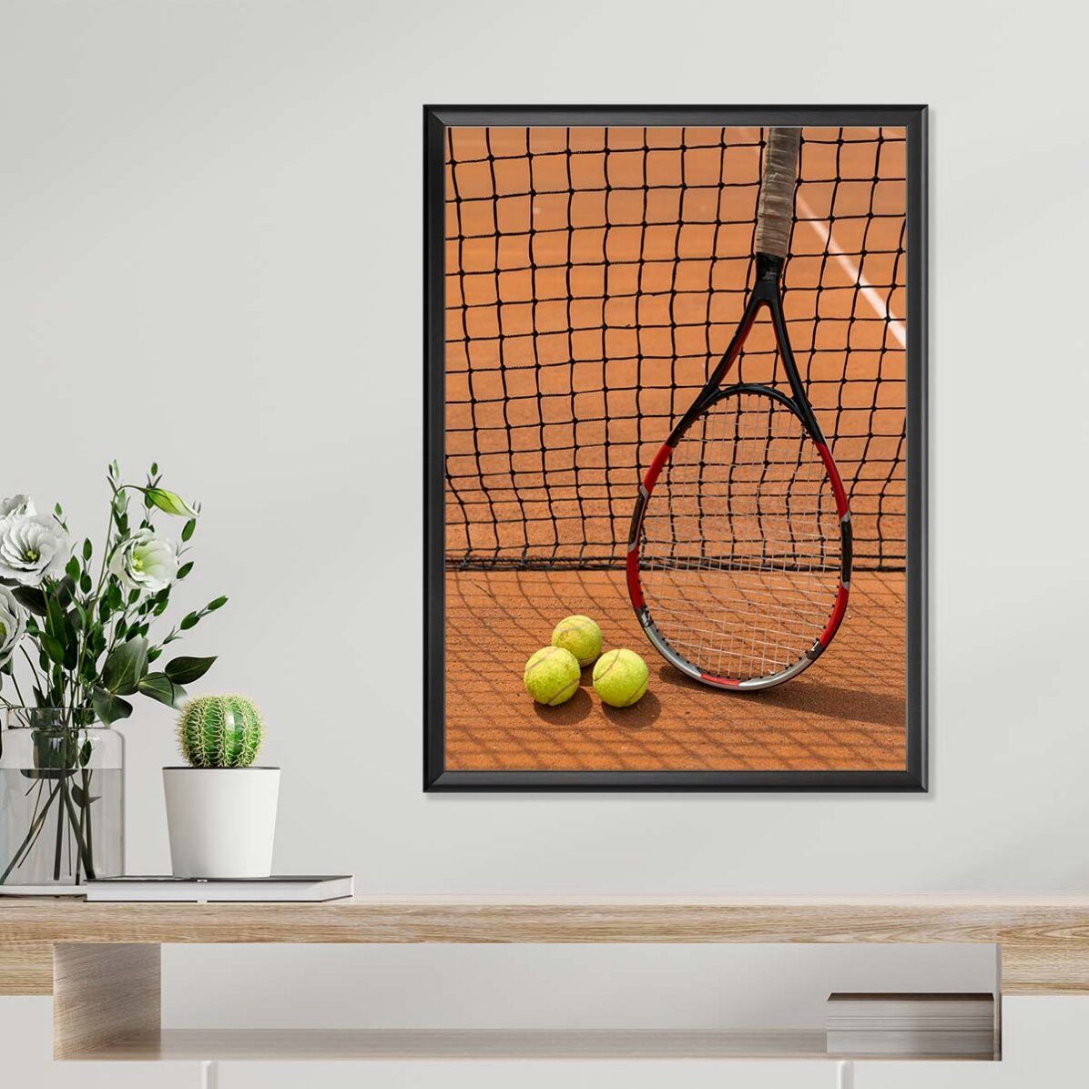 Affiche « La raquette et les balles de tennis »