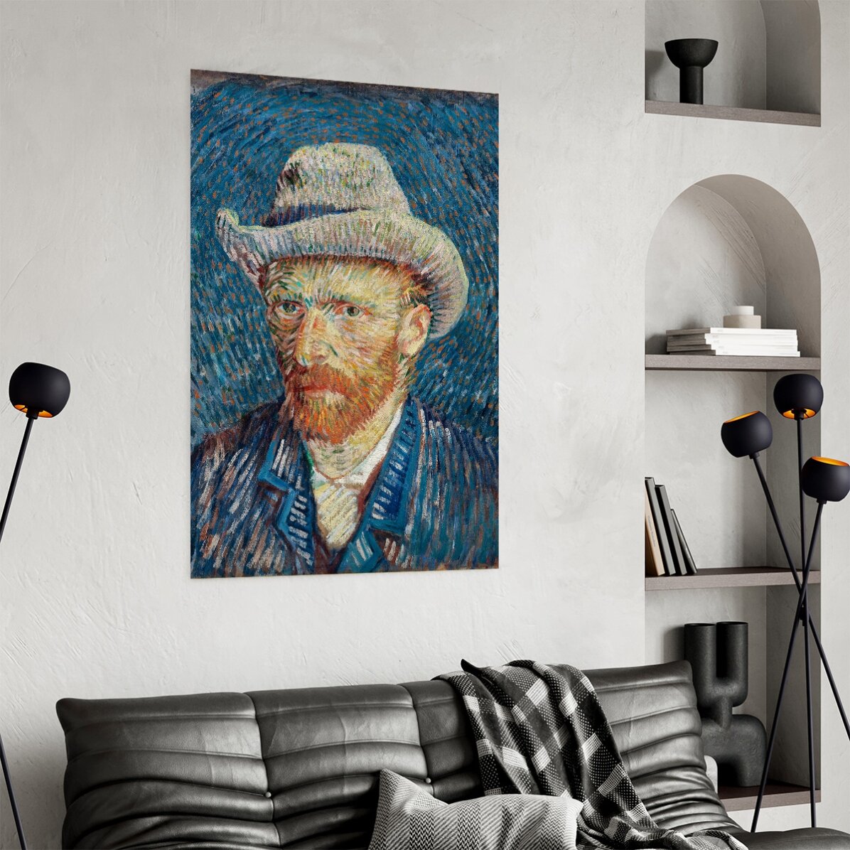 Poster Vincent van Gogh, Zelfportret met grijze vilten hoed, 1887