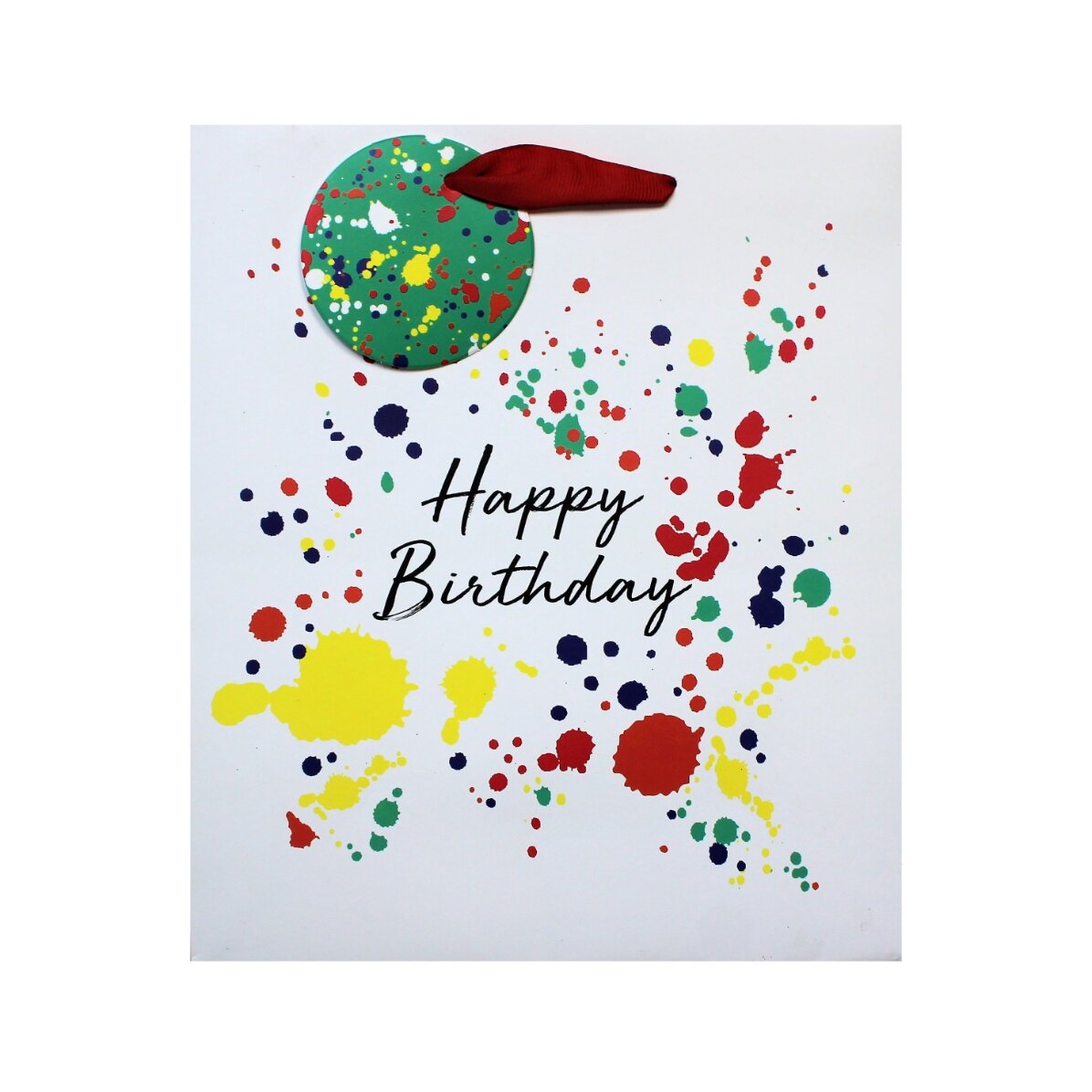Cadeauzakje - model Happy Birthday splash