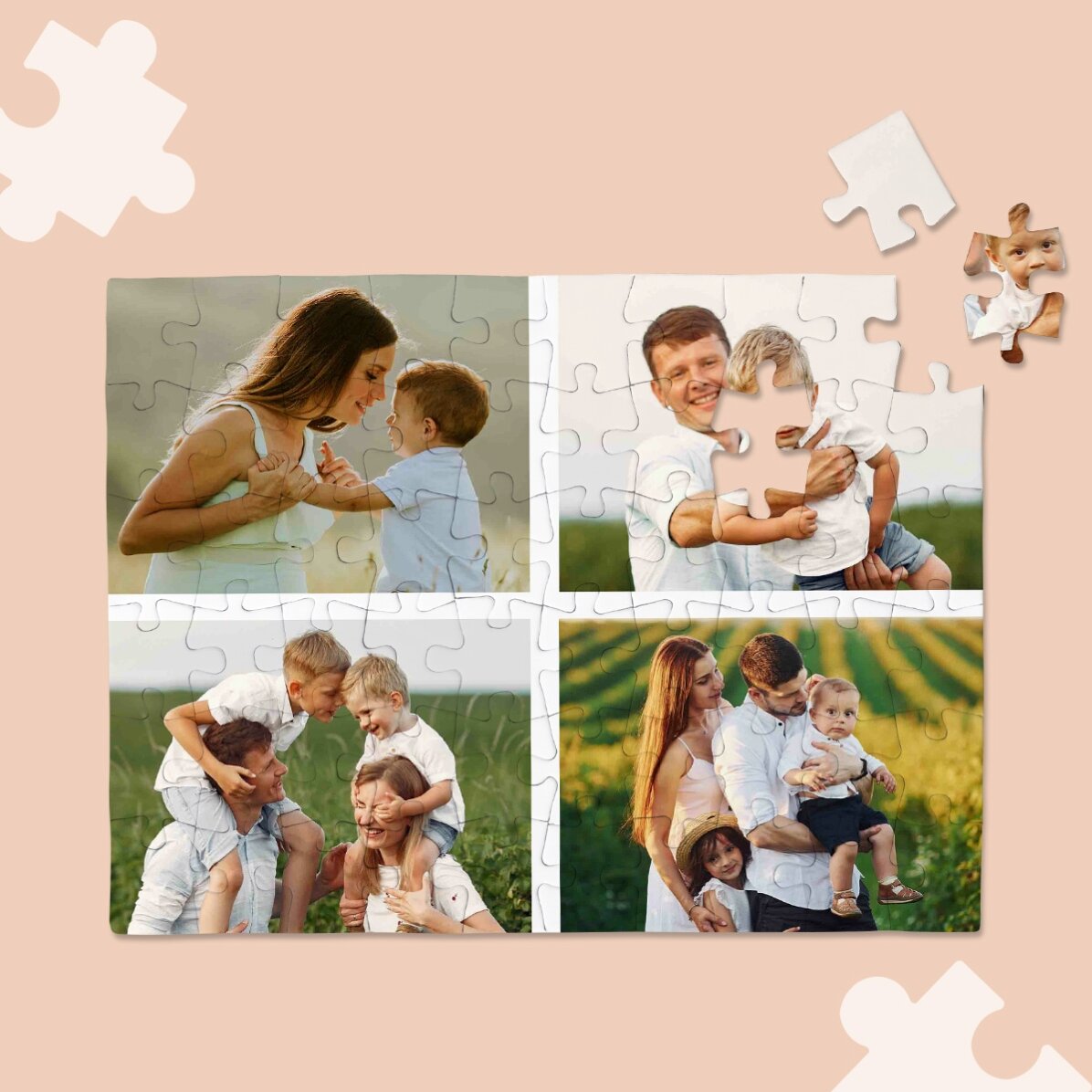 Puzzle personnalisé avec 4 photos, 20 x 15 cm
