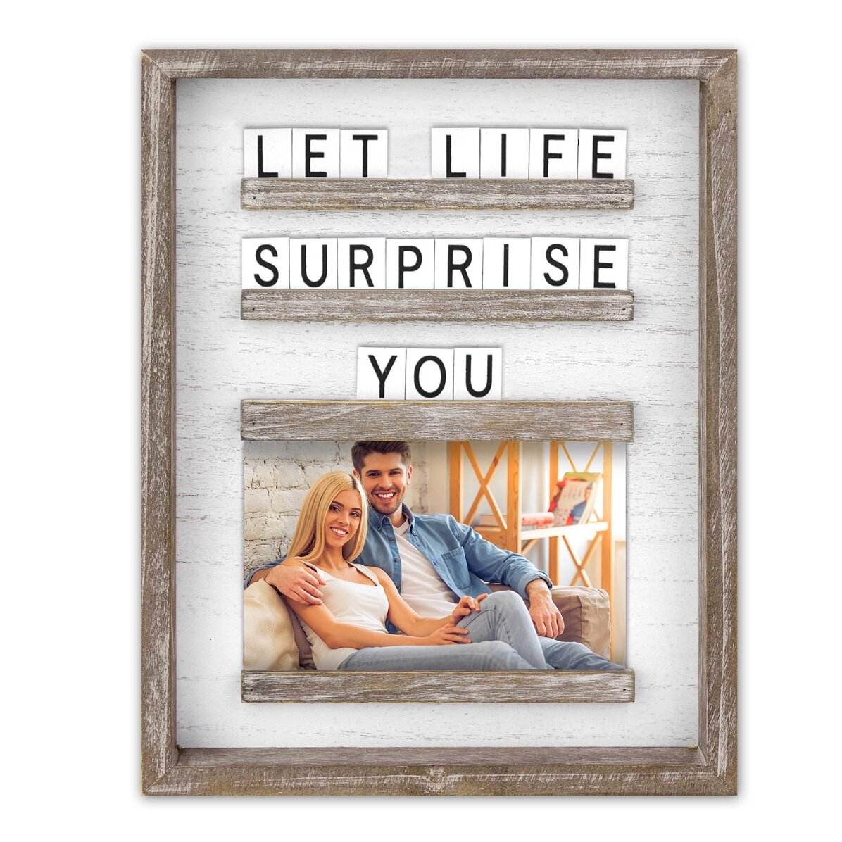 Cadre photo avec message et photo, 23 x 29 cm