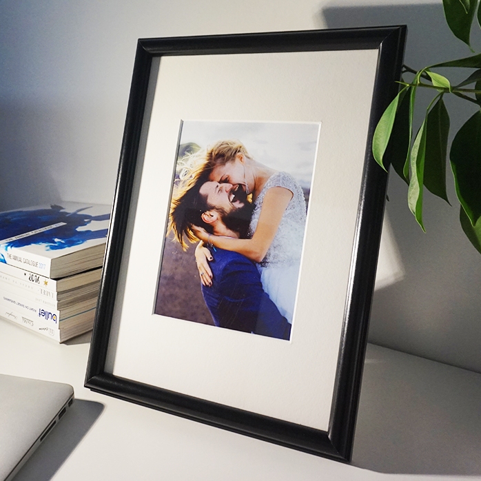 Gepersonaliseerd fotolijstje met één foto – passe-partout A4 staand