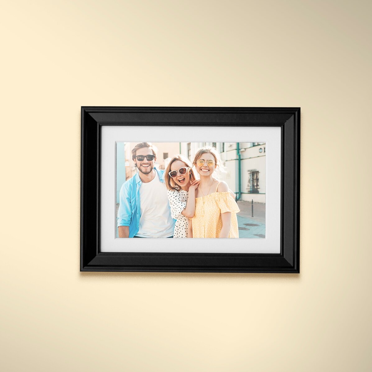 Gepersonaliseerd fotolijstje met één foto – passe-partout A5 liggend
