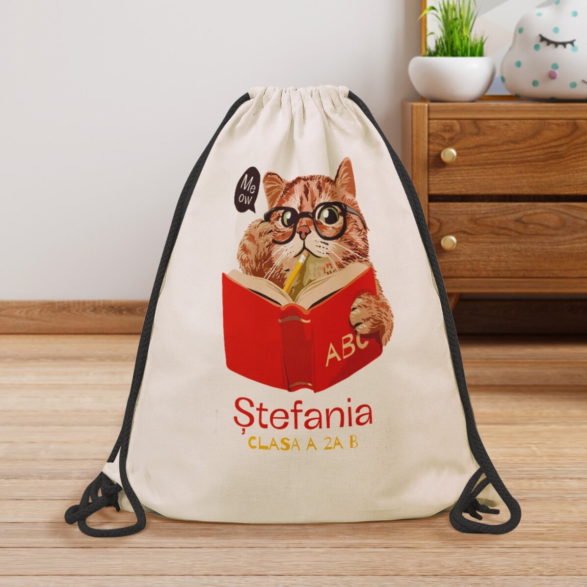 Sac à dos personnalisé avec prénom - Meow