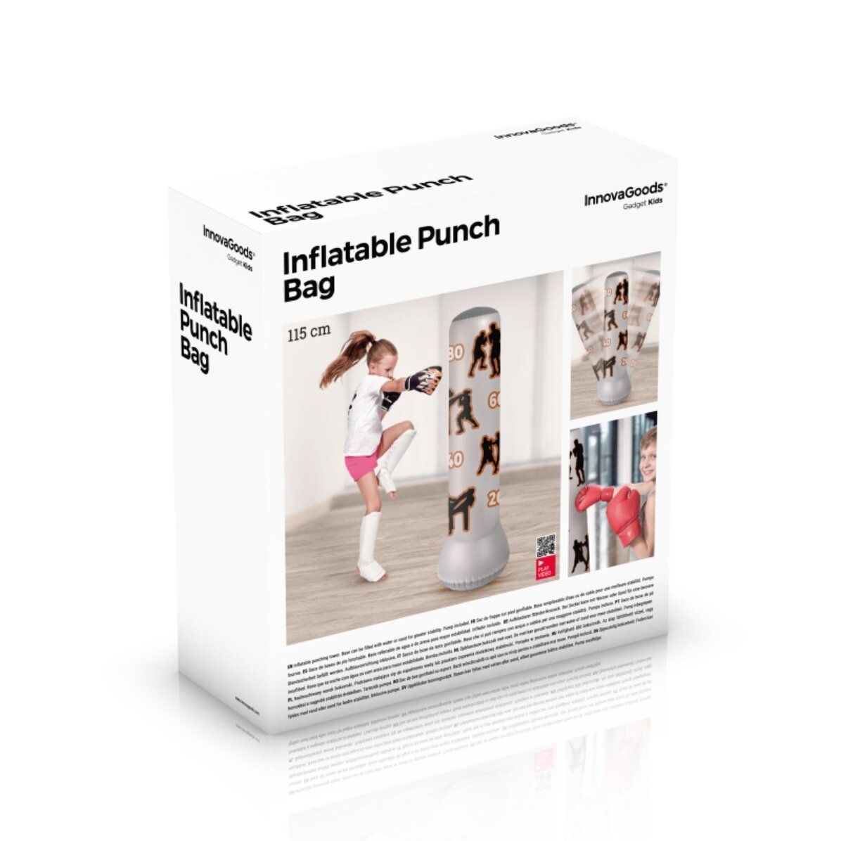Sac de boxe gonflable pour enfants avec support