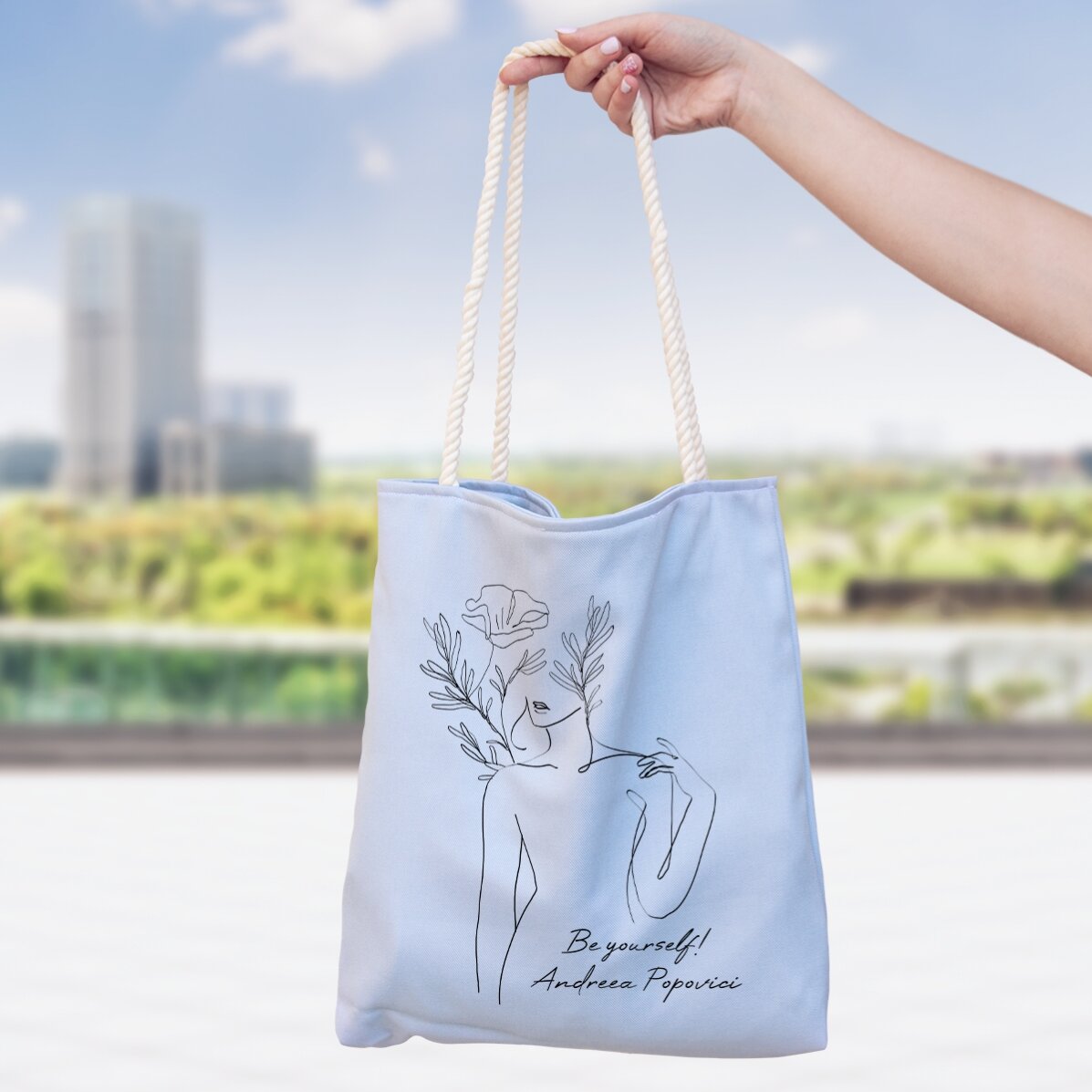 Gepersonaliseerde tas met tekst - Be yourself!