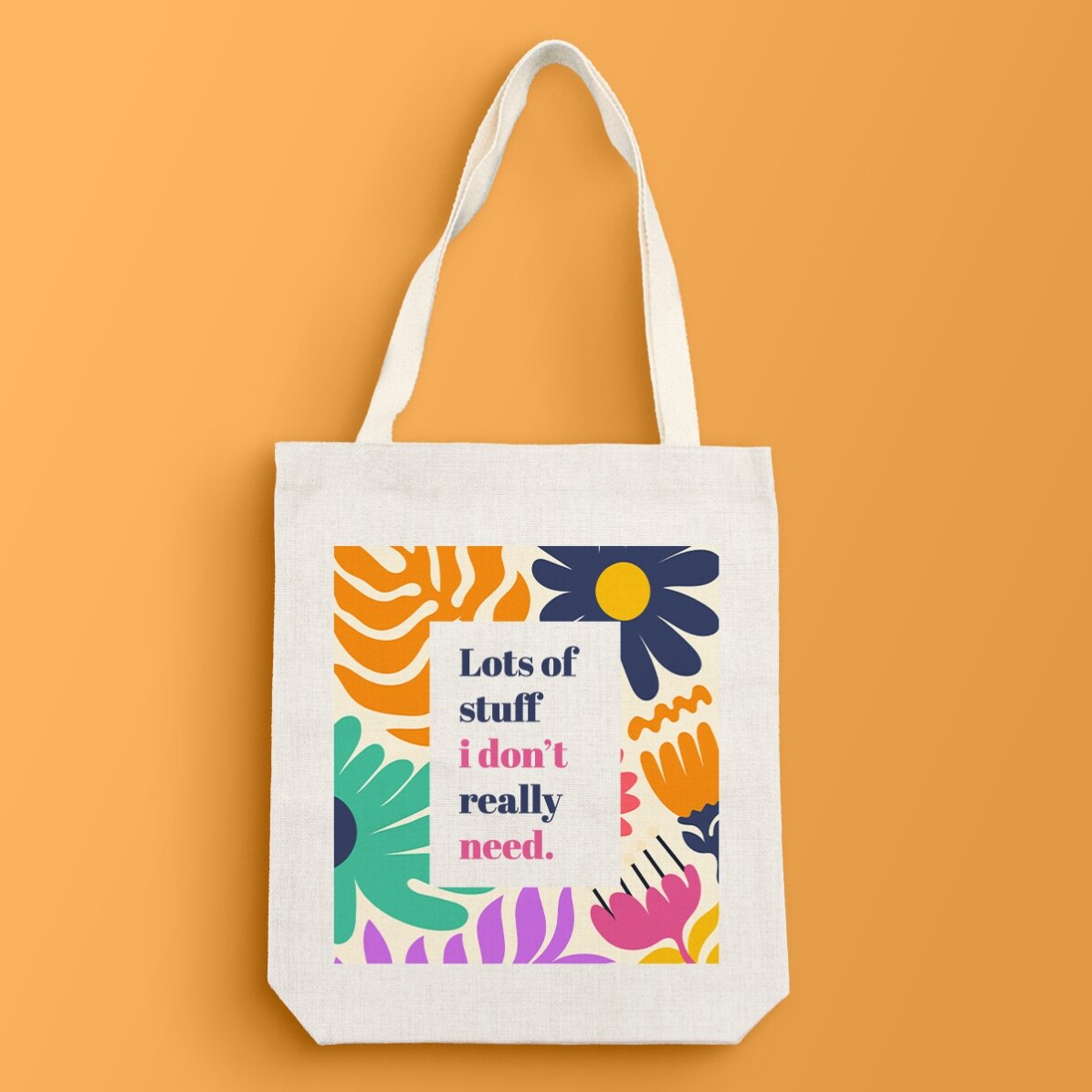 Gepersonaliseerde tas met tekst - Flowers