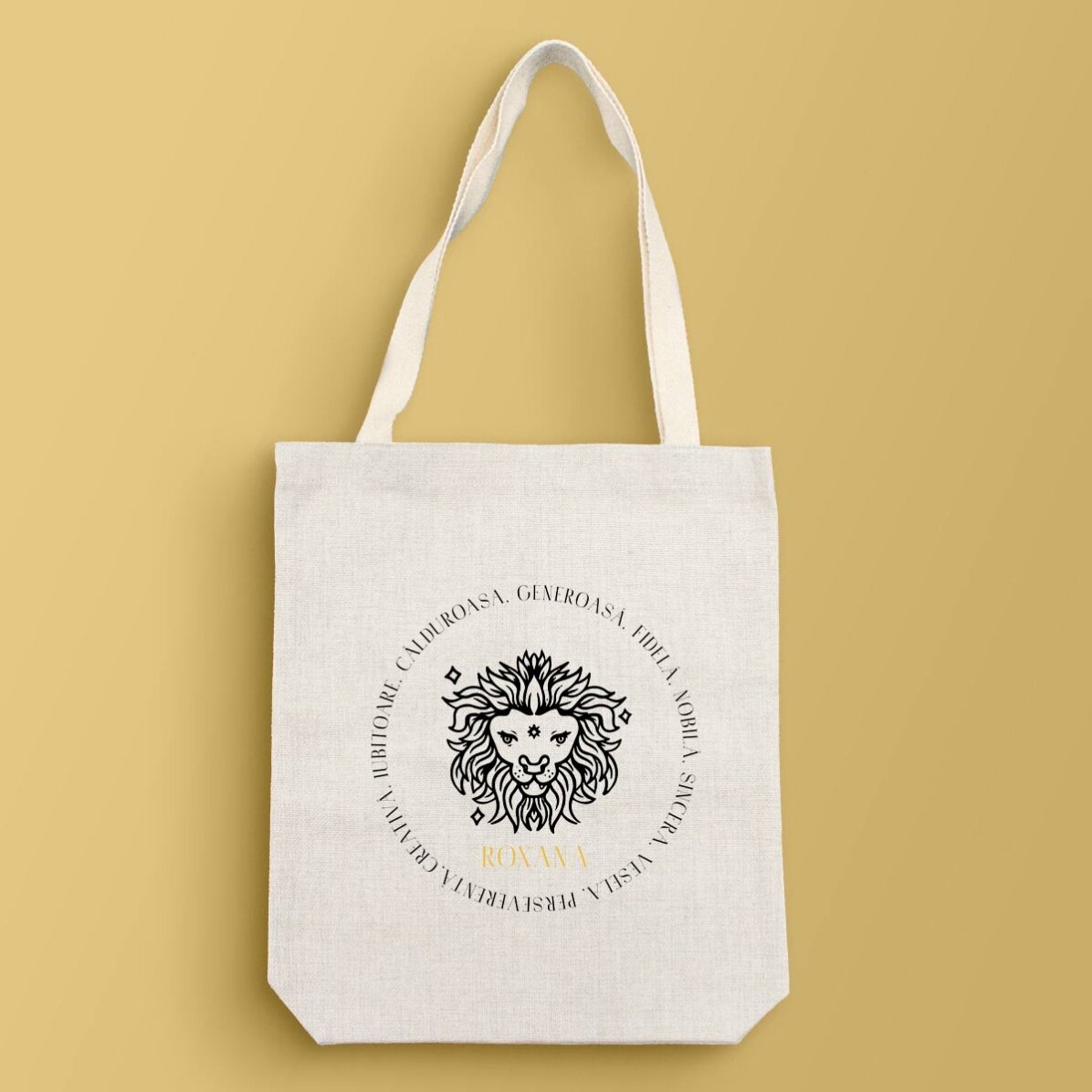 Gepersonaliseerde tas met tekst - Sterrenbeeld Leeuw