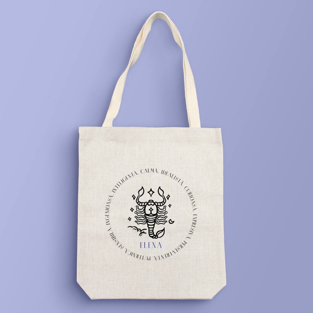 Gepersonaliseerde tas met tekst - Sterrenbeeld Schorpioen