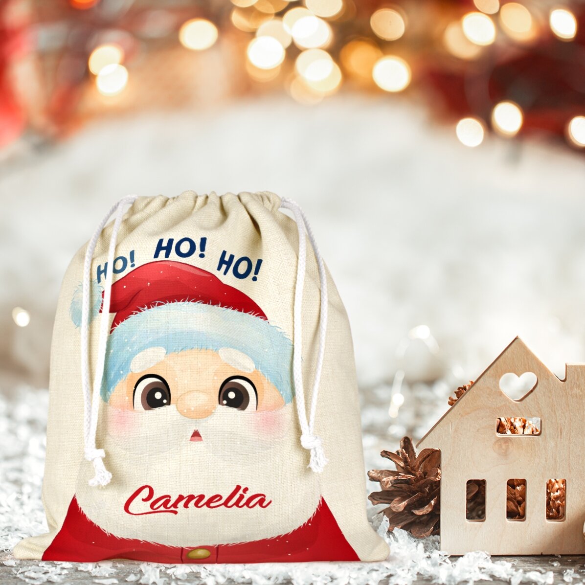 Middelgroot cadeauzakje, gepersonaliseerd met naam - Kerstman