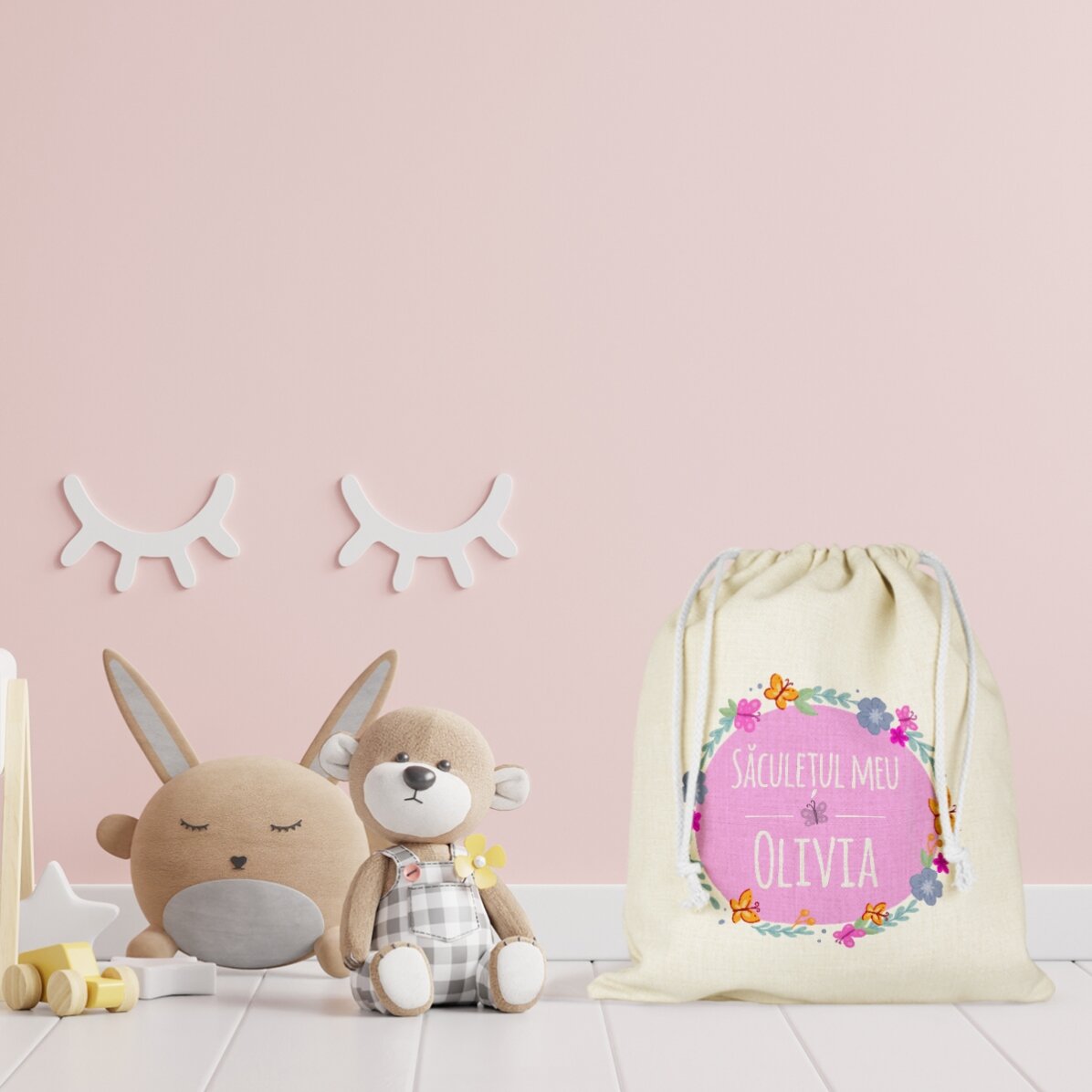 Petit sac moyen personnalisé avec un prénom - Petite fille