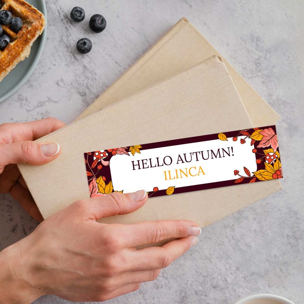 Marque-page personnalisé avec message - Hello Autumn !