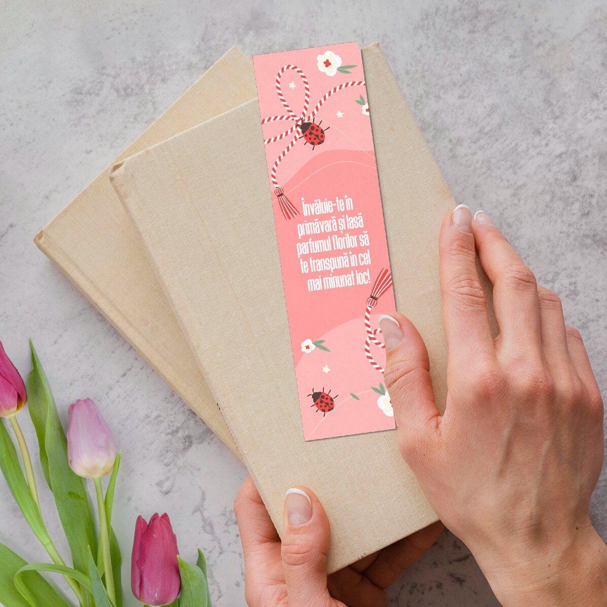 Gepersonaliseerde boekenlegger met boodschap