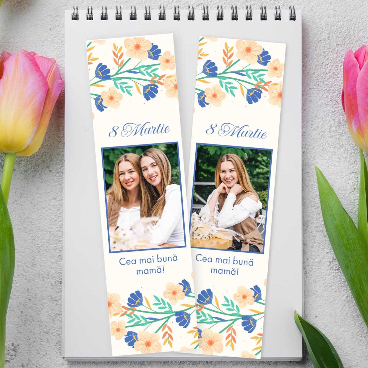 Marque-page personnalisé avec photo et message - Printemps