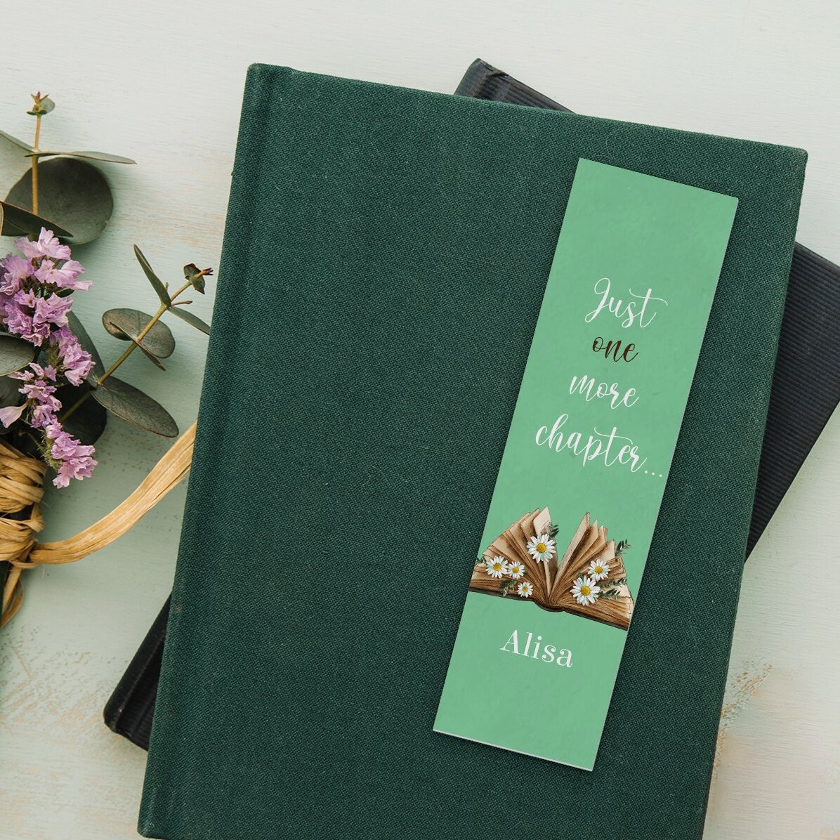 Gepersonaliseerde bladwijzer met tekst - Just one more chapter