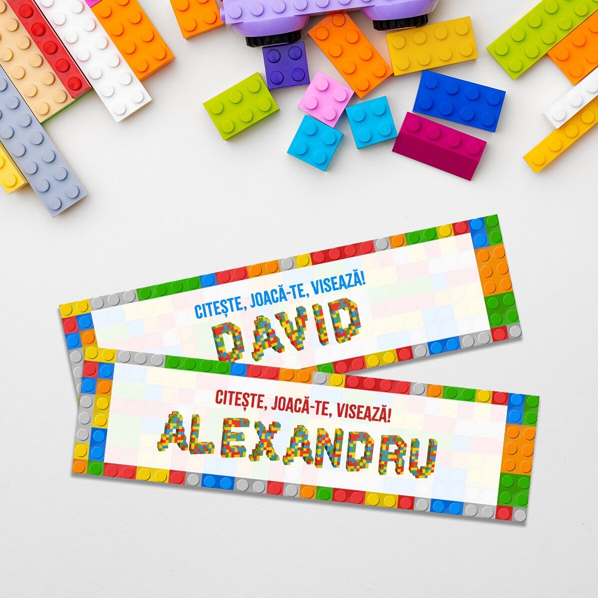 Marque-page personnalisé avec texte - Lego