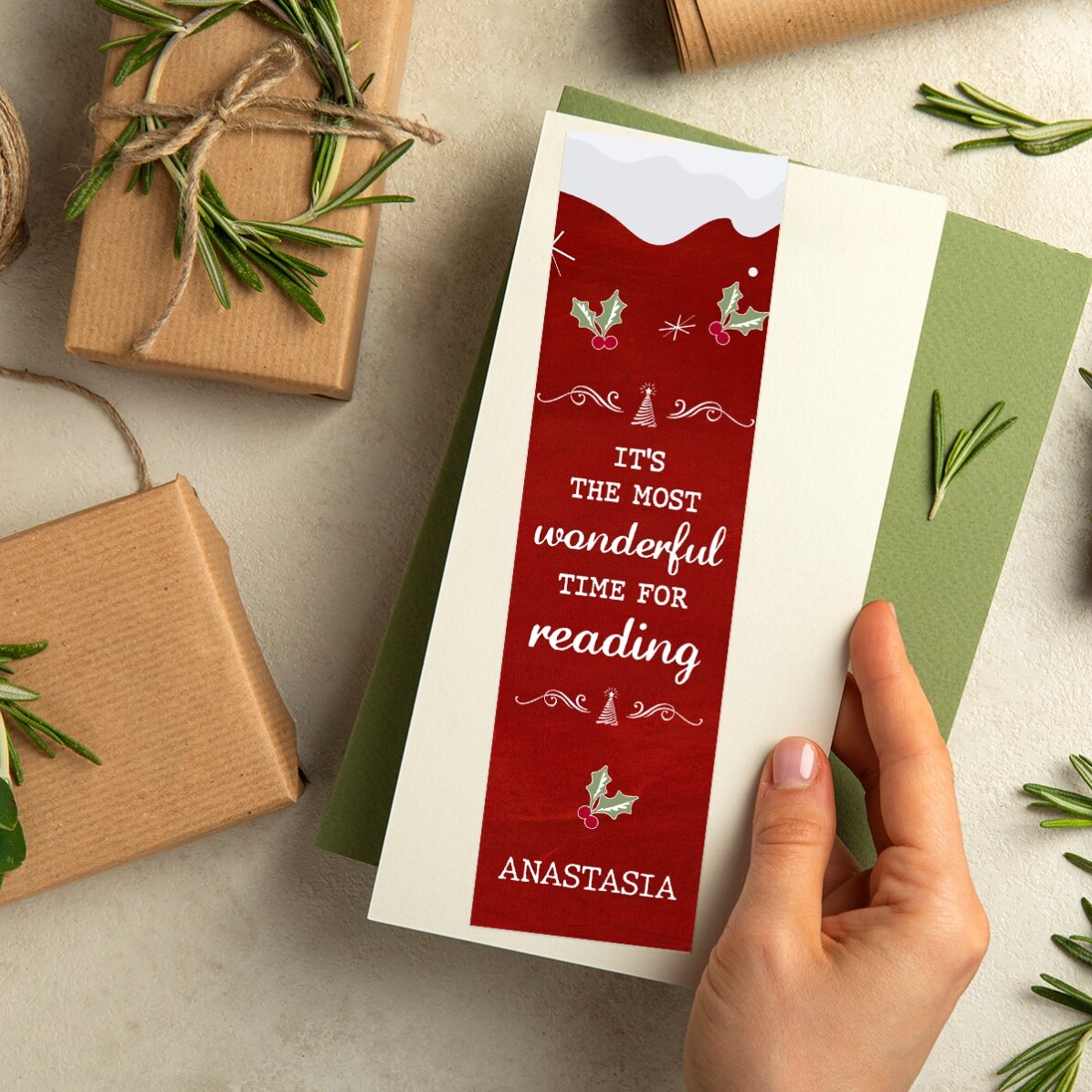 Gepersonaliseerde bladwijzer met tekst - Most wonderful time
