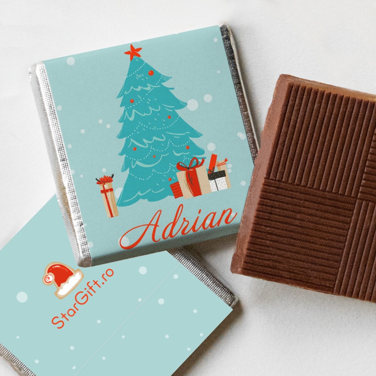 Set van 10 gepersonaliseerde minichocolade met naam - Sweet Christmas