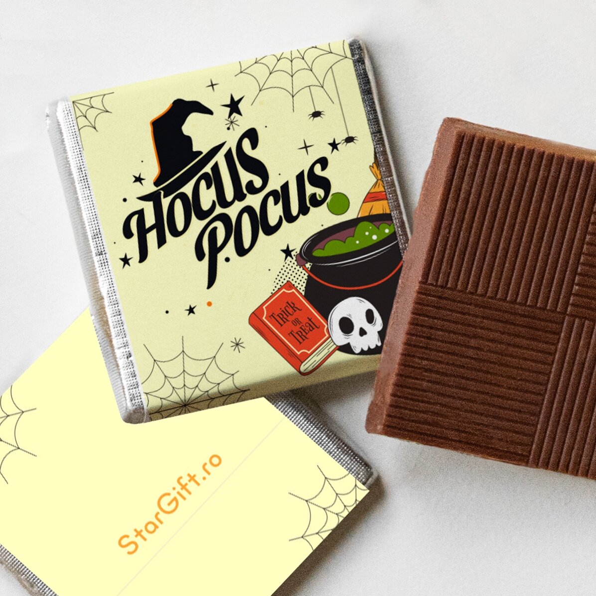 Lot de 5 mini-chocolats personnalisés avec photo et texte - Halloween