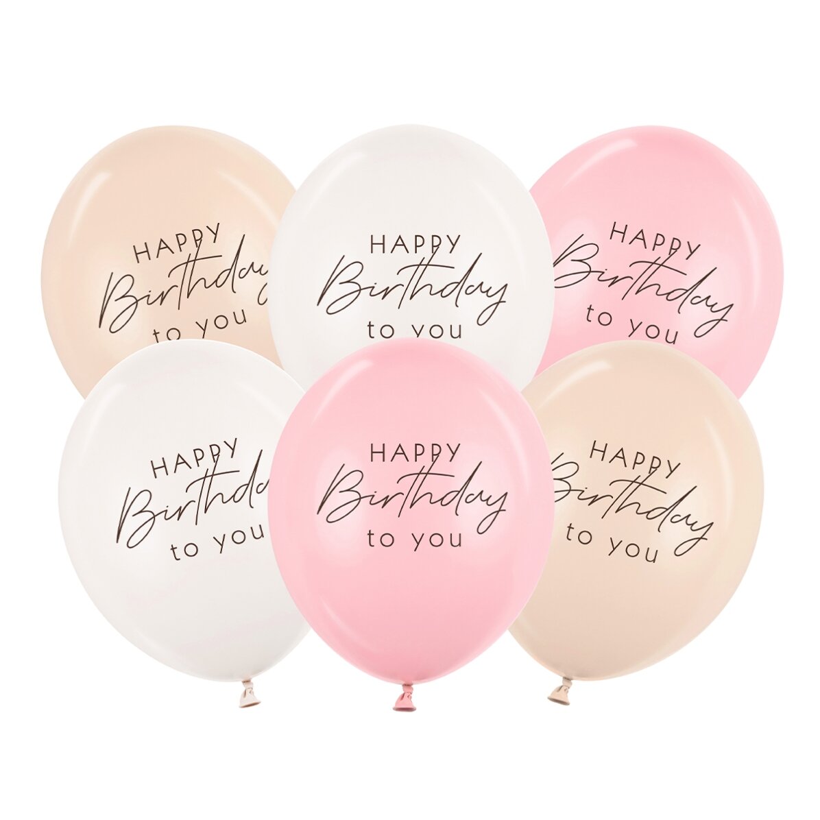 Set van 6 ballonnen - Birthday Pink