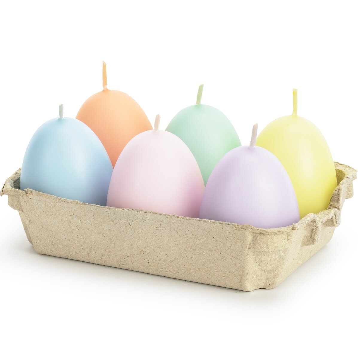 Set van 6 kaarsen - Paaseieren