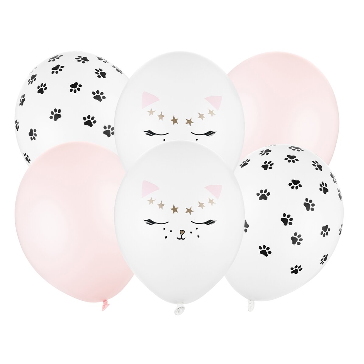 Lot de 6 ballons assortis - Chatonnets