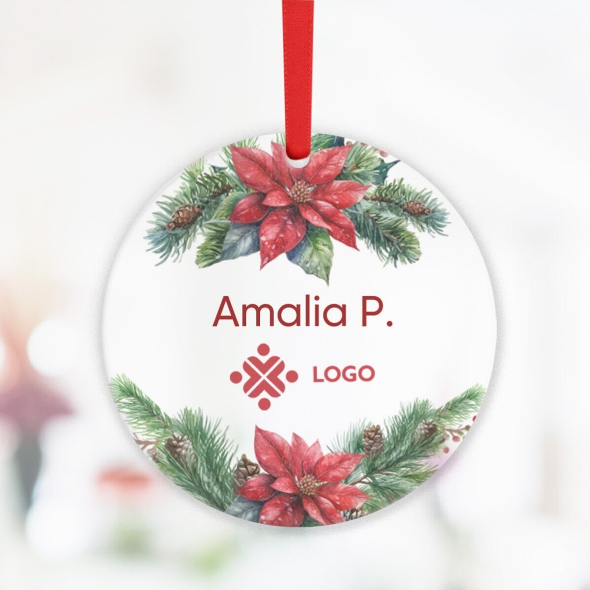 Gepersonaliseerde kerstcadeauset met logo en boodschap - Kerstmis