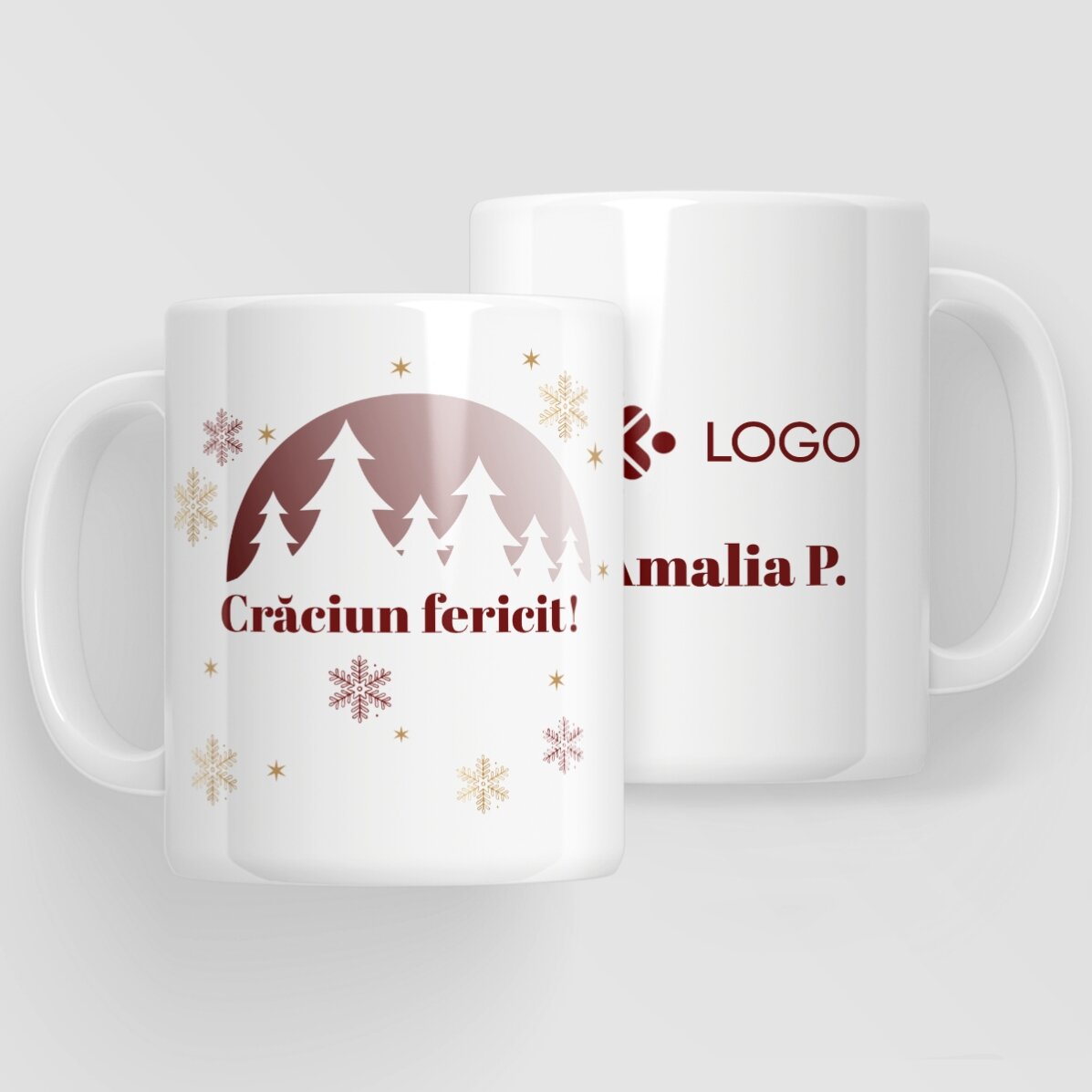 Gepersonaliseerde kerstcadeauset met logo en boodschap - Red Christmas