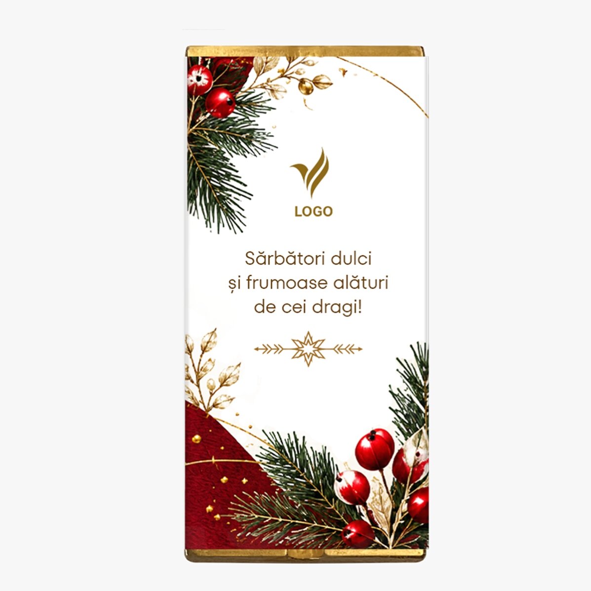Coffret cadeau de Noël personnalisé avec logo et texte - Festif
