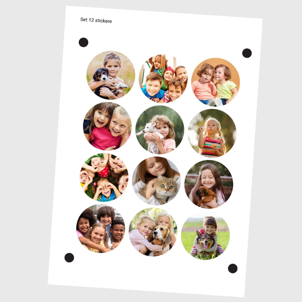 Lot de 12 autocollants ronds personnalisés avec des photos