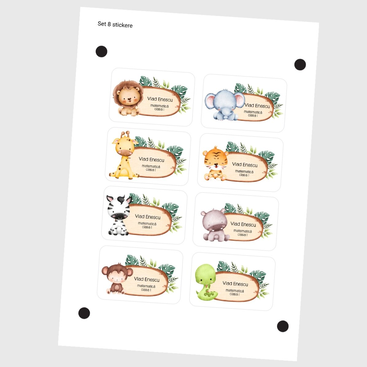 Lot de 8 autocollants (étiquettes adhésives) personnalisés pour l