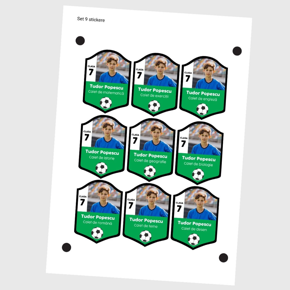 Set van 9 gepersonaliseerde stickers (zelfklevende etiketten) - FIFA