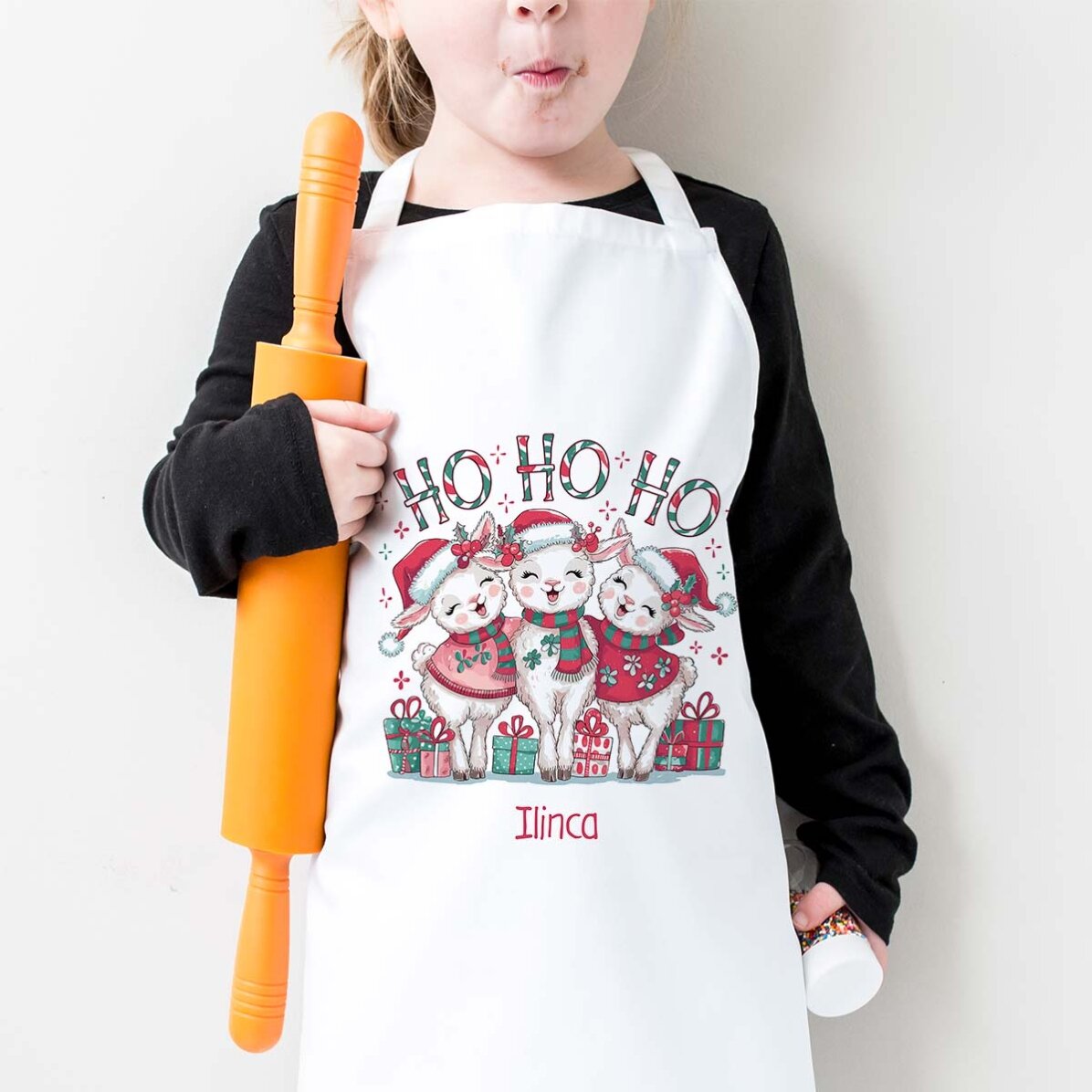 Gepersonaliseerde kindersok met tekst - HO HO HO!