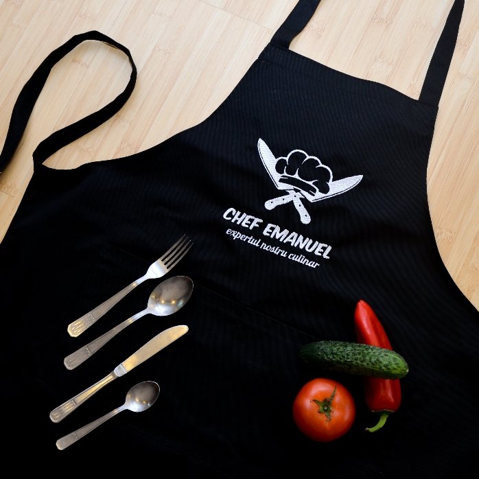 Tablier personnalisé - Cuisinier aux couteaux