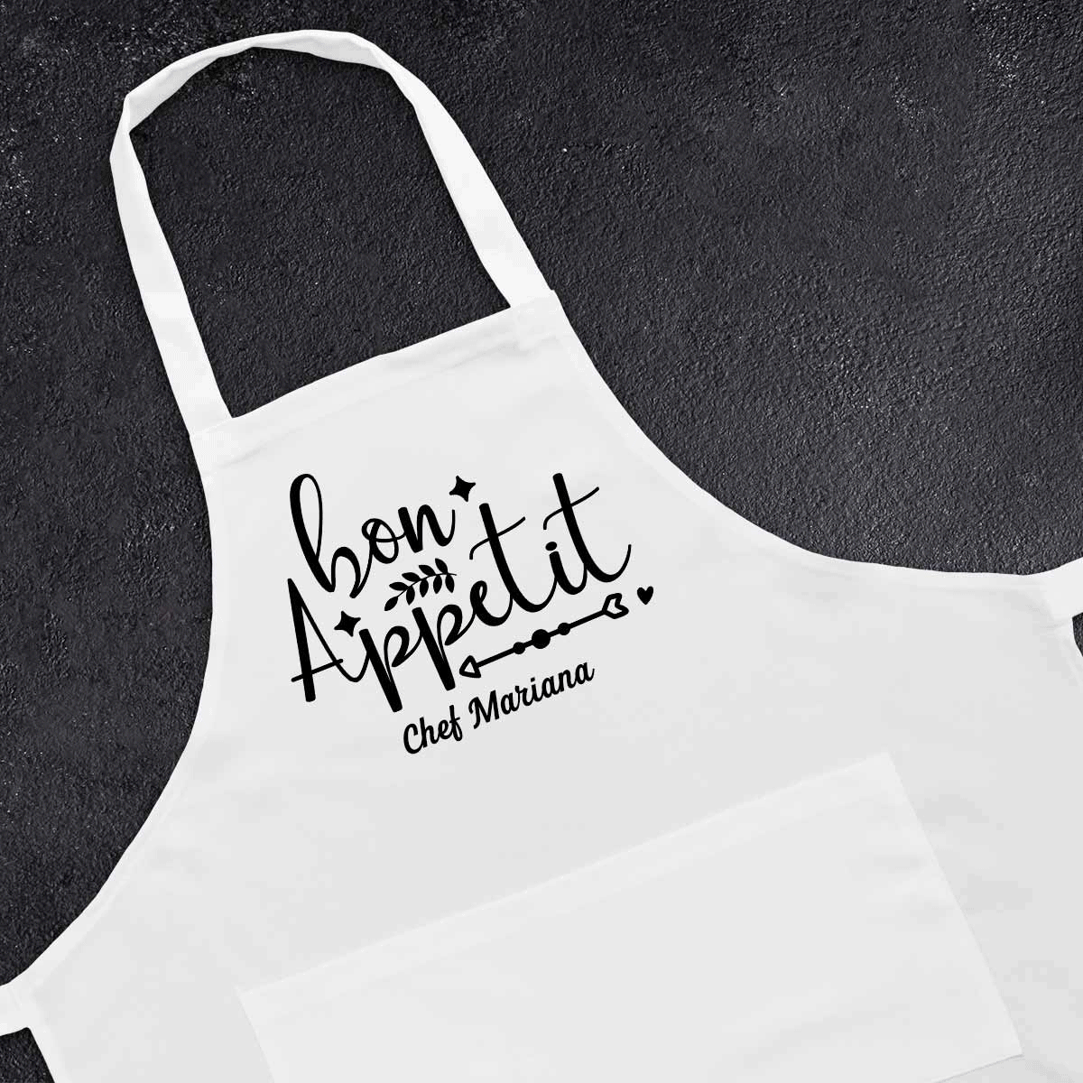 Gepersonaliseerd schort met boodschap - Bon Appétit