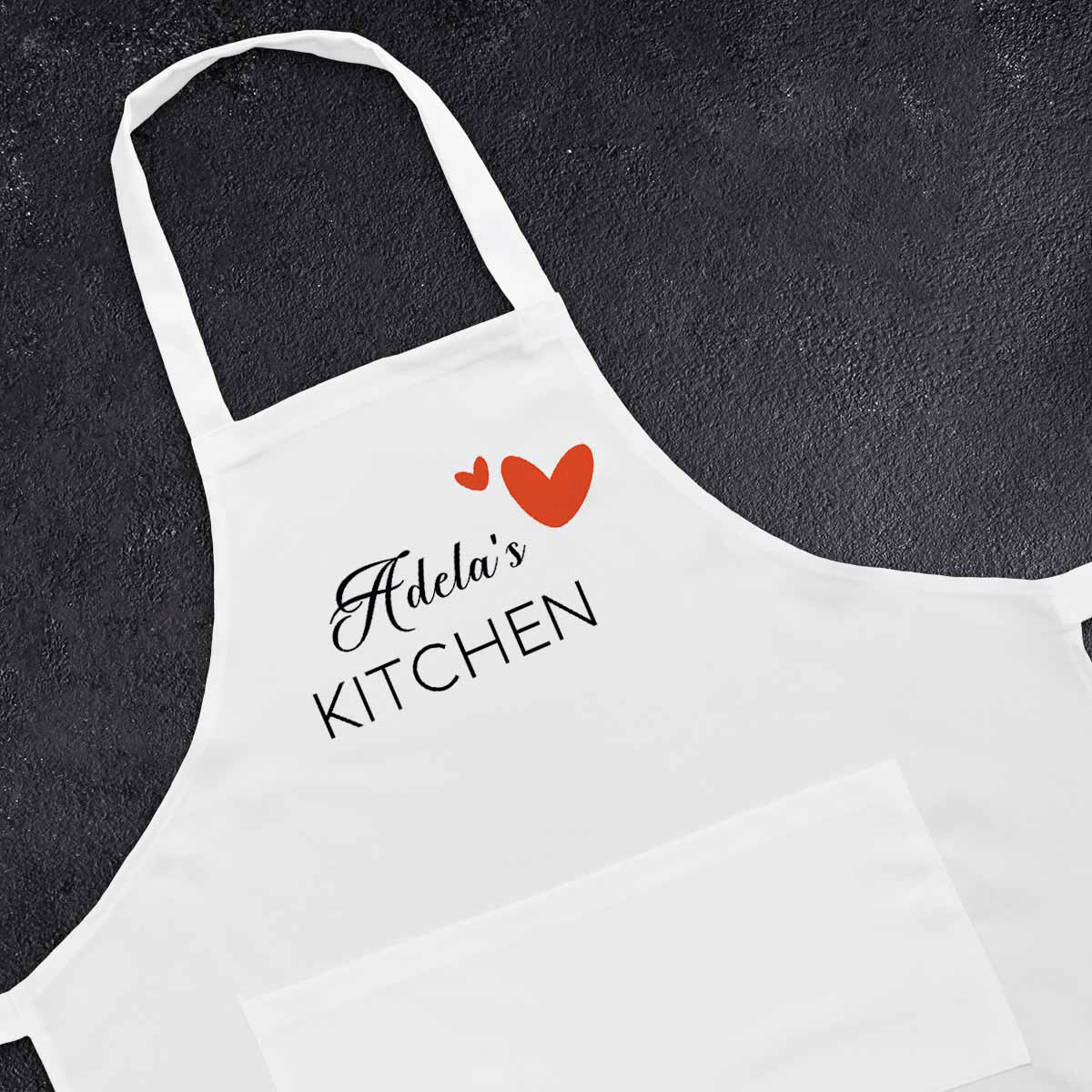Gepersonaliseerd schort met boodschap - Hearts