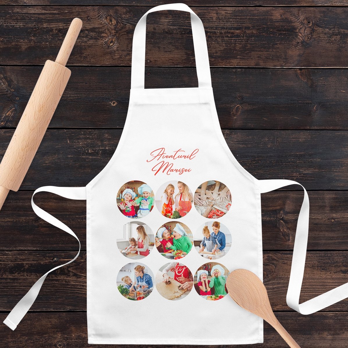Gepersonaliseerde set voor kinderen met 9 foto’s en tekst - Avonturen in de keuken