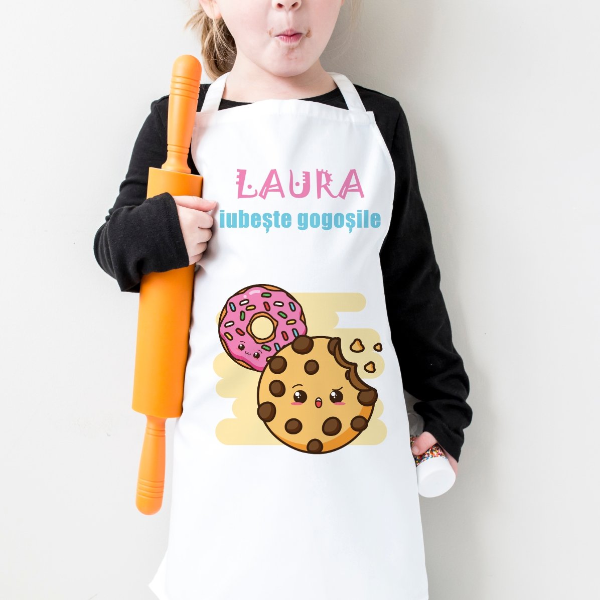 Gepersonaliseerd T-shirt voor kinderen met tekst - Donutliefhebbers
