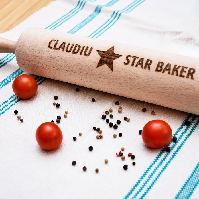 Op maat gemaakte houten deegroller - Star Baker