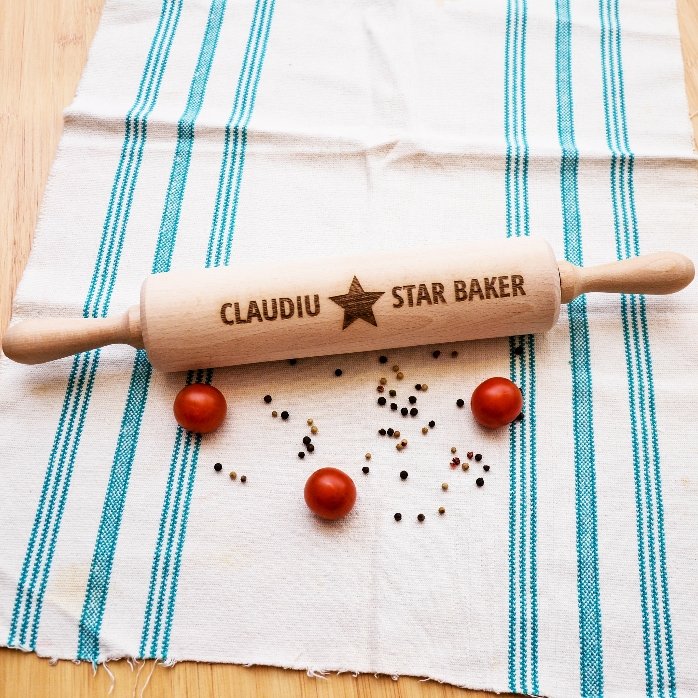 Op maat gemaakte houten deegroller - Star Baker
