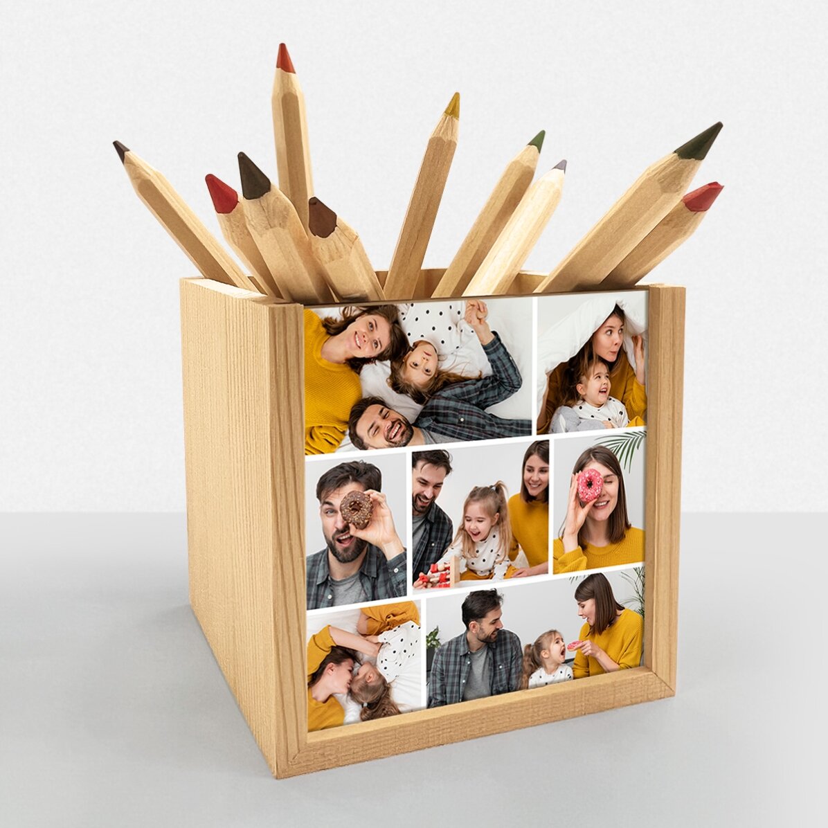 Gepersonaliseerde potloodhouder met 7 foto’s