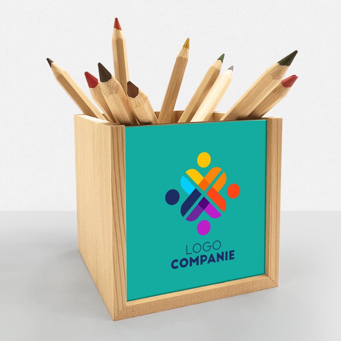 Porte-crayons personnalisé avec logo