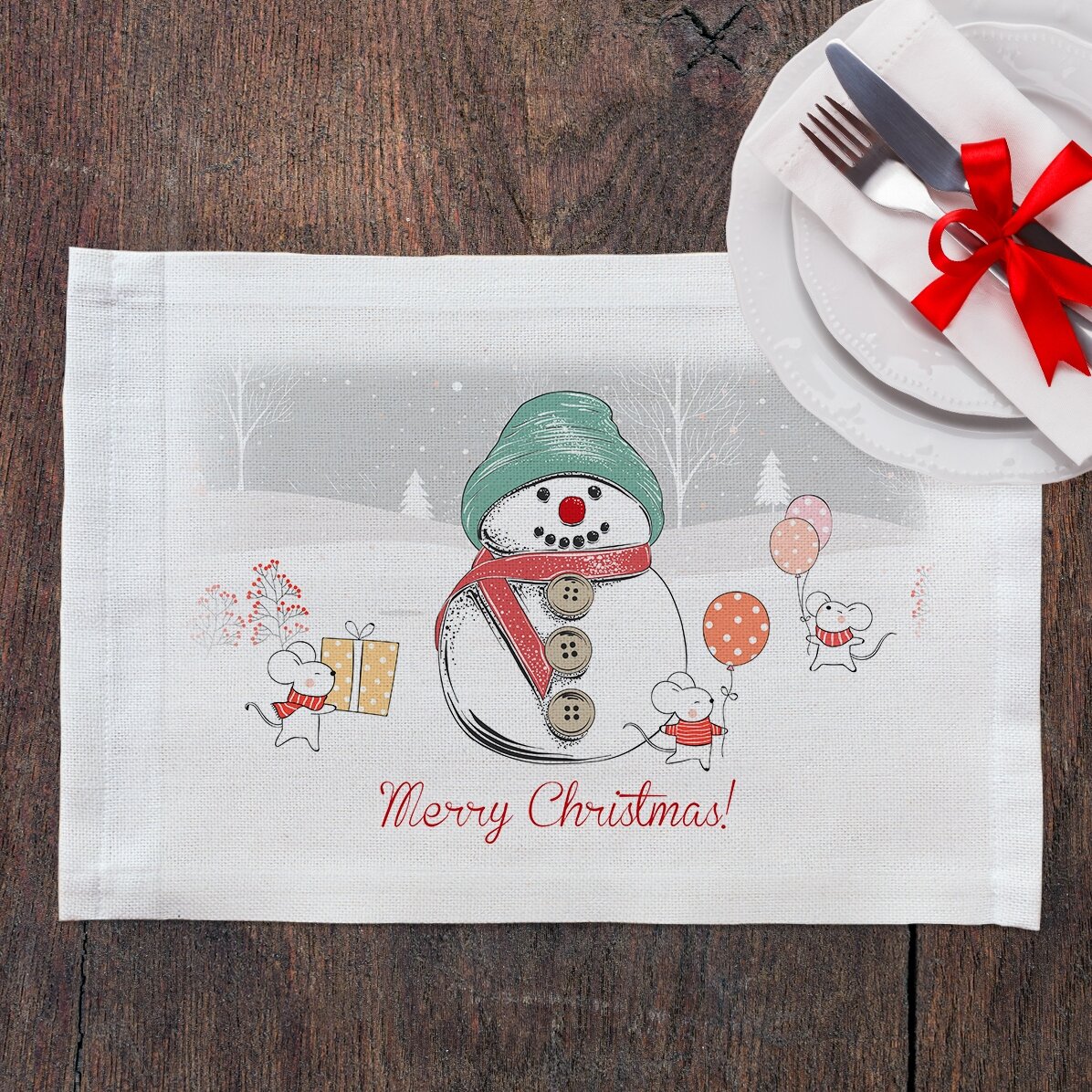 Gepersonaliseerde bordhouder - Merry Christmas!