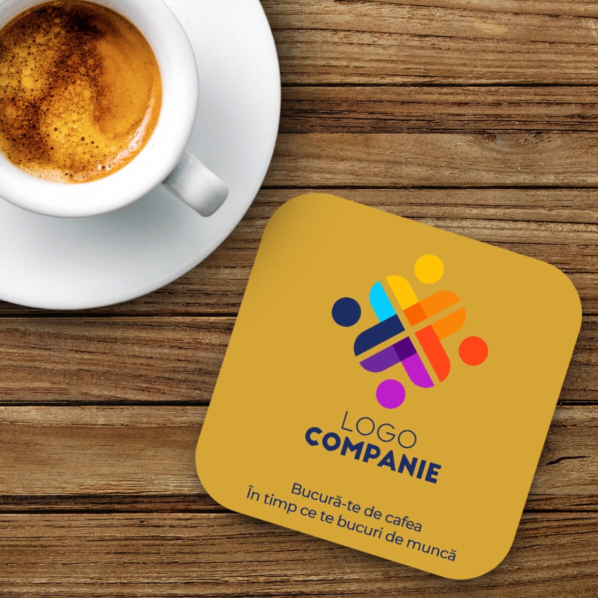 Porte-verre personnalisé avec logo et texte