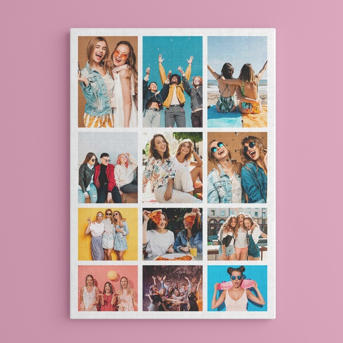 Gepersonaliseerd canvasdoek met 12 fraaie foto’s