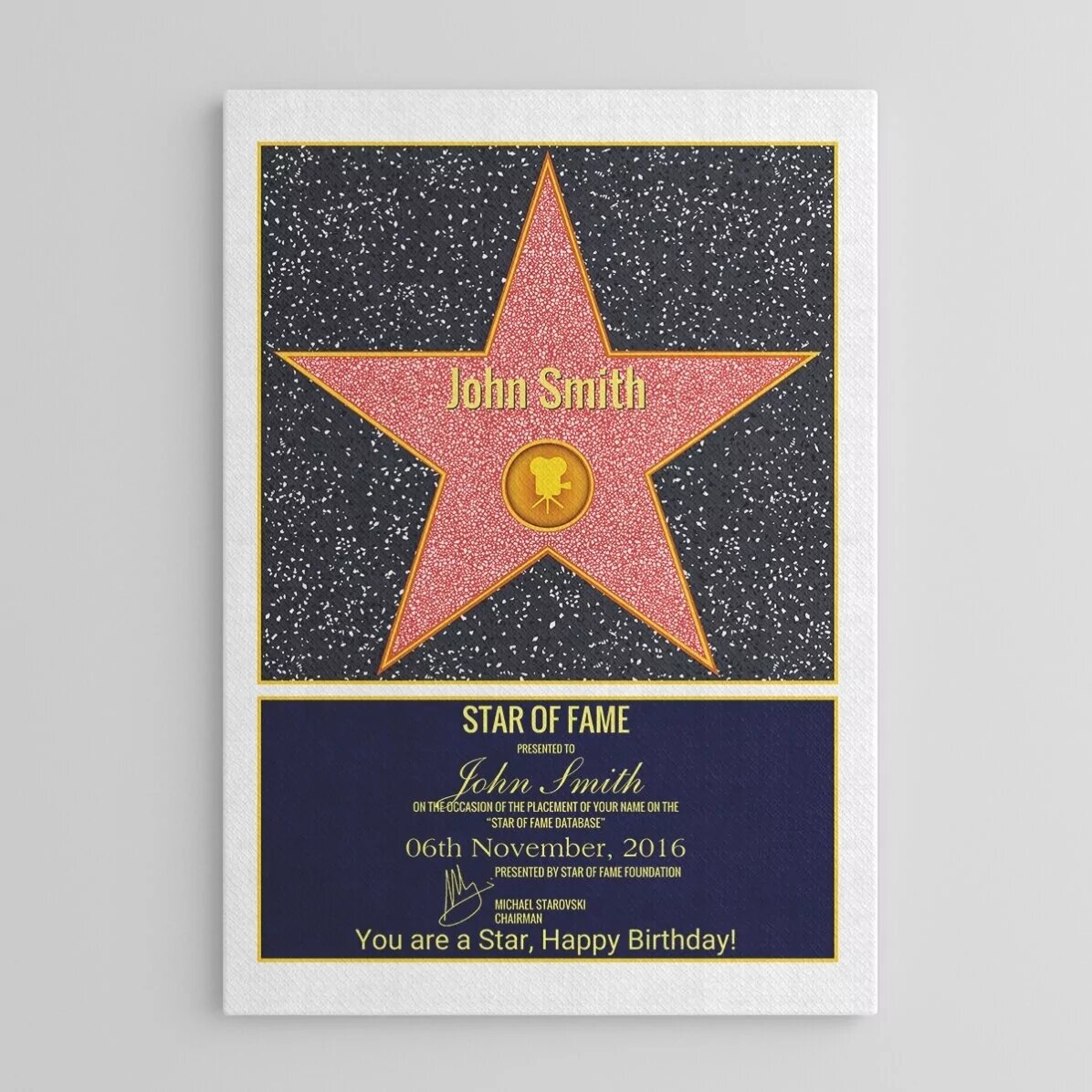 Gepersonaliseerd canvasdoek - Star of Fame