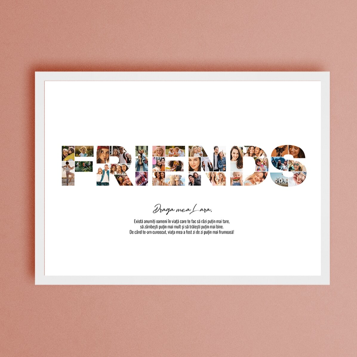 Tableau « Landscape » personnalisé avec 34 photos et un texte - FRIENDS