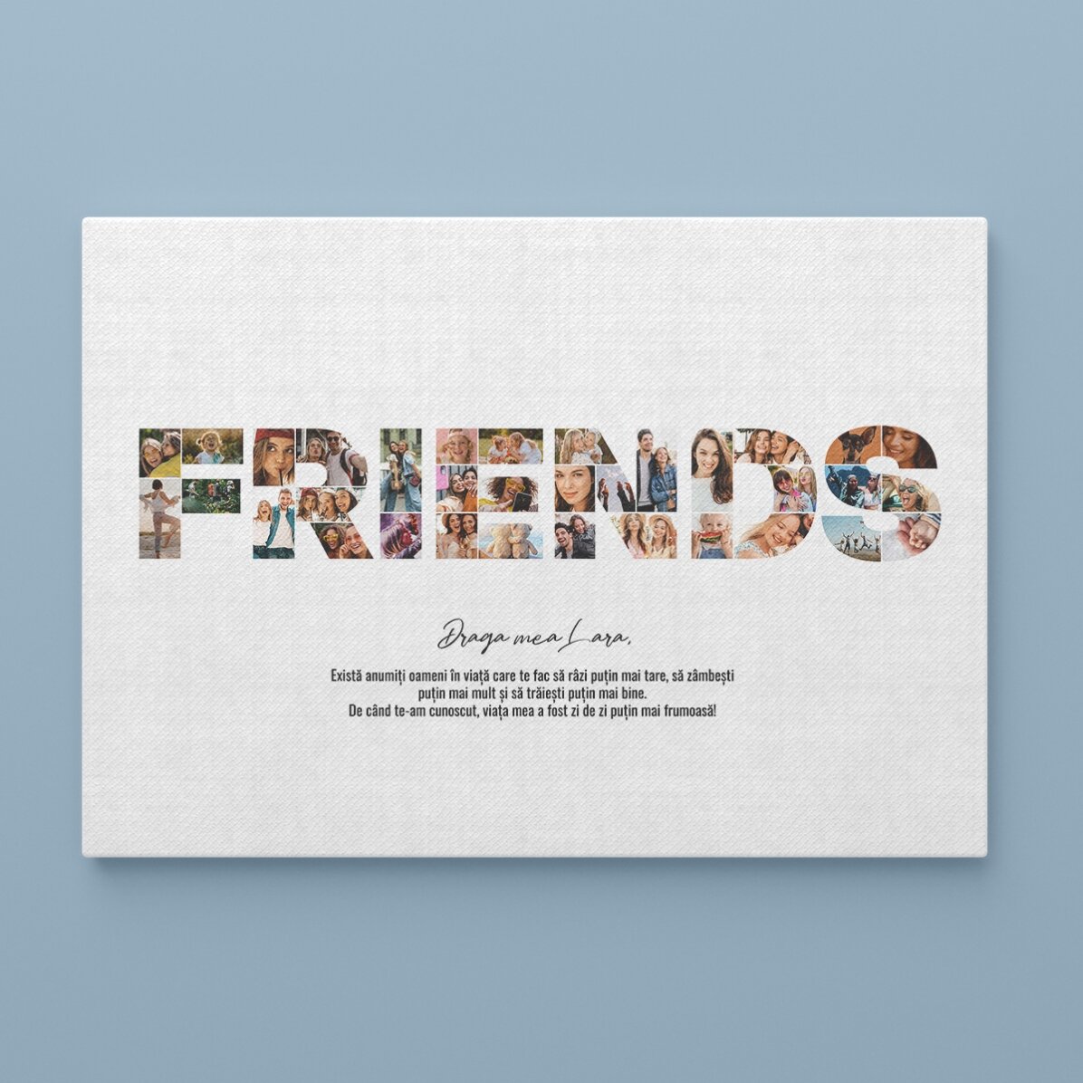 Tableau « Landscape » personnalisé avec 34 photos et un texte - FRIENDS