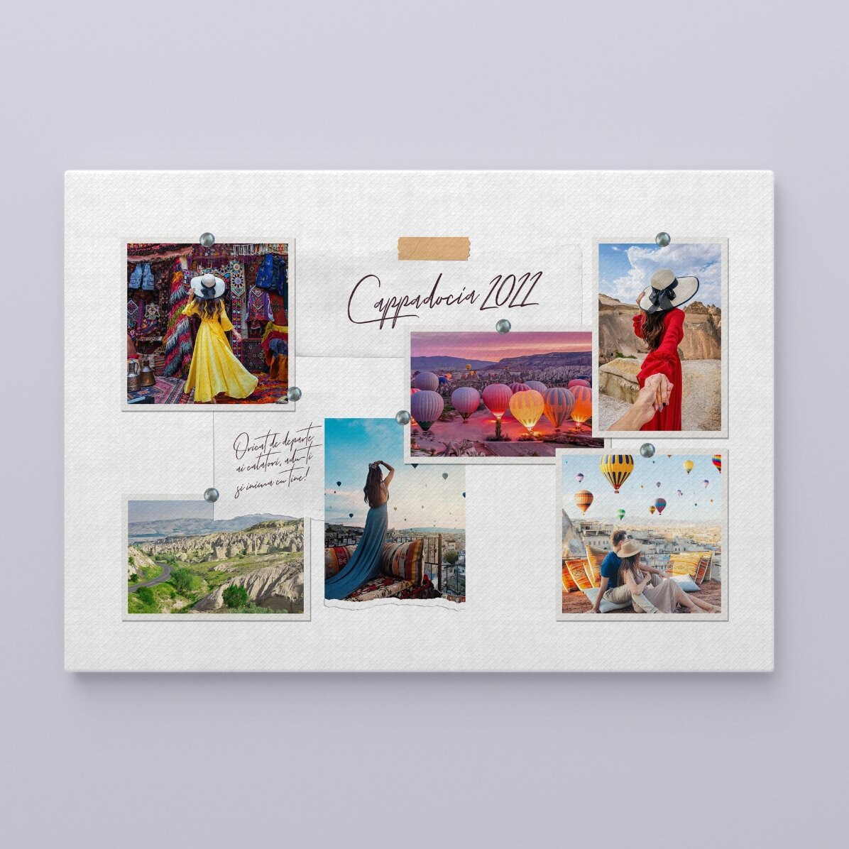 Tableau paysage personnalisé avec 6 photos et un texte - Vos vacances